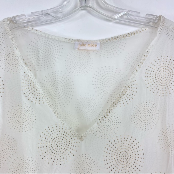 Julie Miles sheer studded sunburst kaftan coverup. - Picture 3 of 5